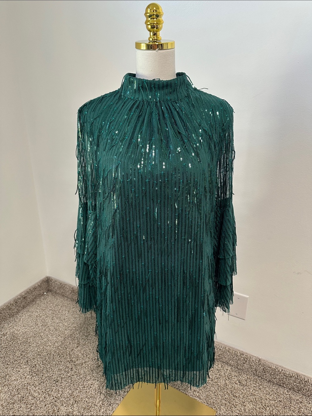🧁 NWT Eva Franco Sequin Fringe Cocktail Party Dress